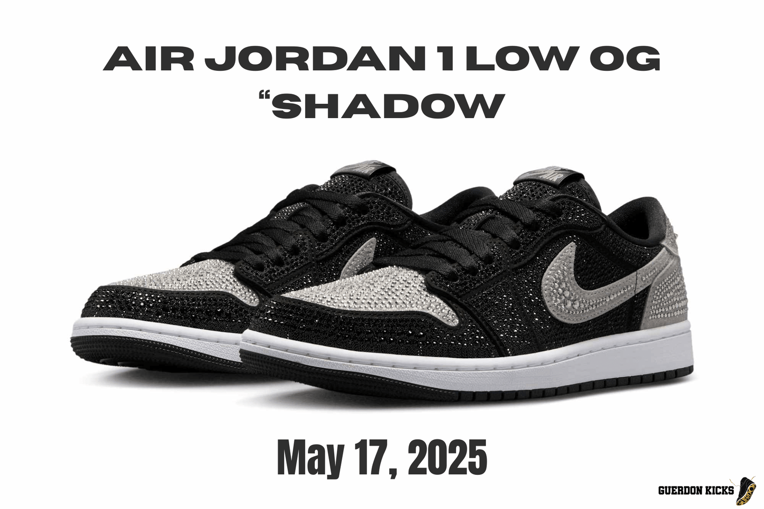 Swarovski x Air Jordan 1 Low OG Shadow: Where Streetwear Meets Luxury - Guerdon Kicks
