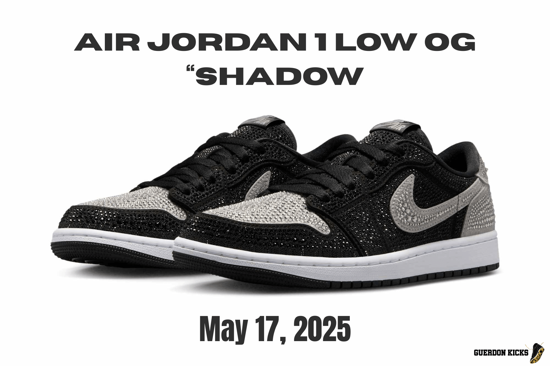 Swarovski x Air Jordan 1 Low OG Shadow: Where Streetwear Meets Luxury - Guerdon Kicks