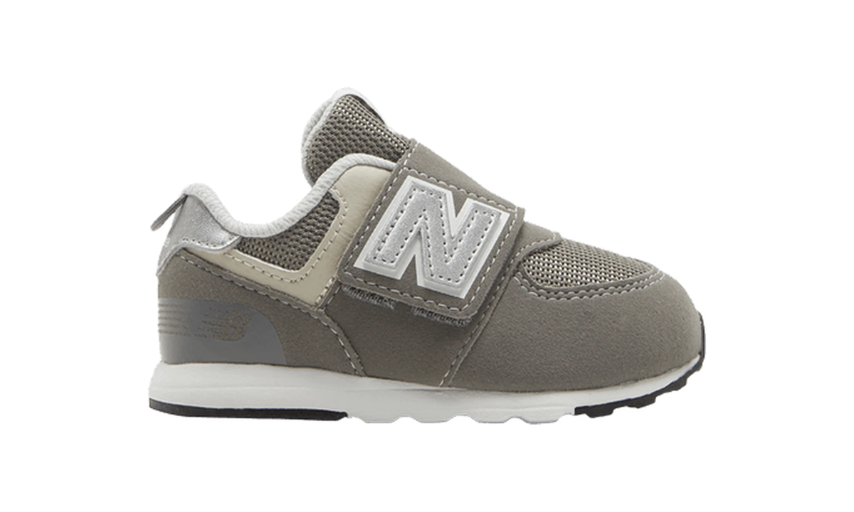 574 New-B Hook & Loop Toddler Wide 'Rain Cloud Silver Metallic'