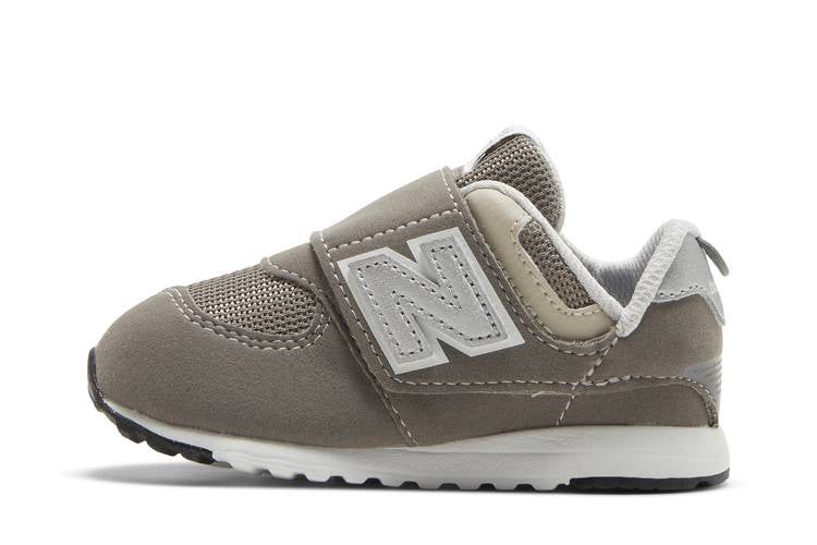 574 New-B Hook & Loop Toddler Wide 'Rain Cloud Silver Metallic'