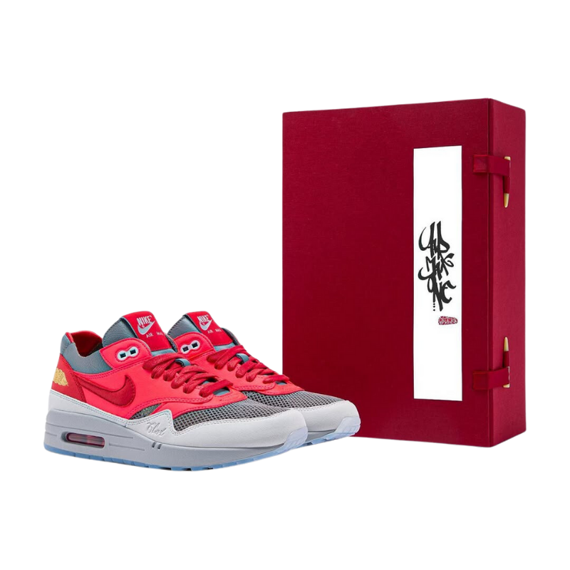 CLOT x Air Max 1 'Kiss Of Death - Solar Red' Special Box
