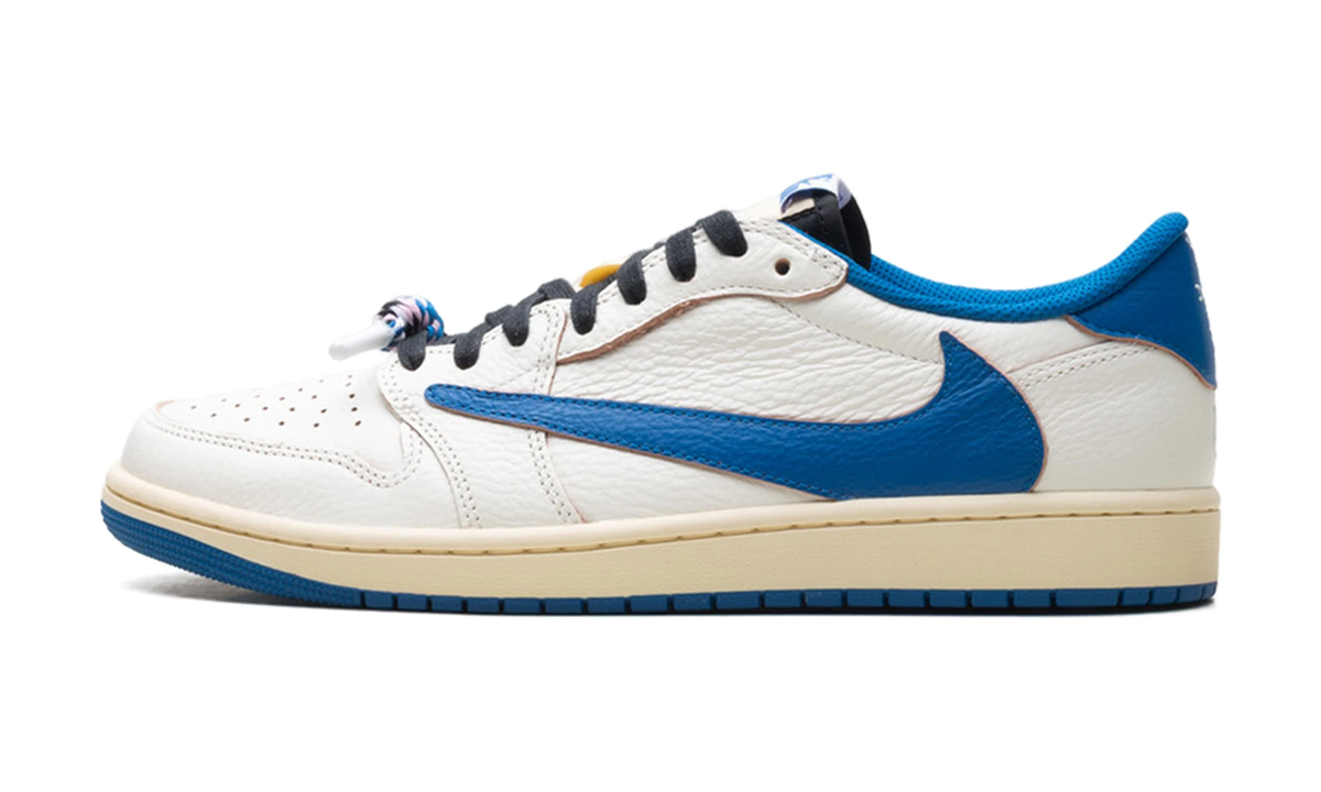 Fragment Design x Travis Scott x Air Jordan 1 Retro Low OG SP 'Sail Military Blue'
