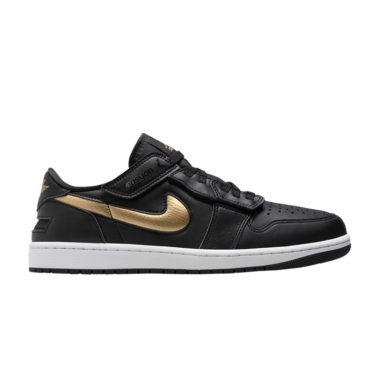 Air Jordan 1 Low FlyEase 'Black Metallic Gold'