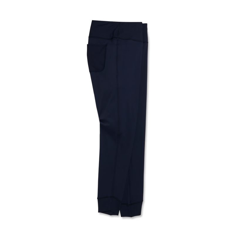 Ankle Length Rib Block Leggings Women - Navy