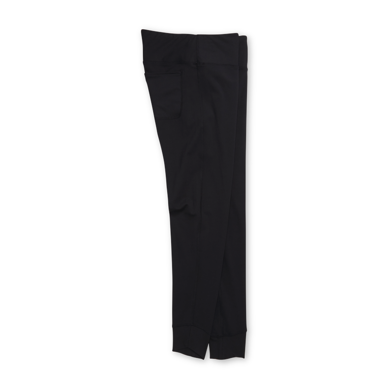 Ankle Length Rib Block Leggings Women - Black