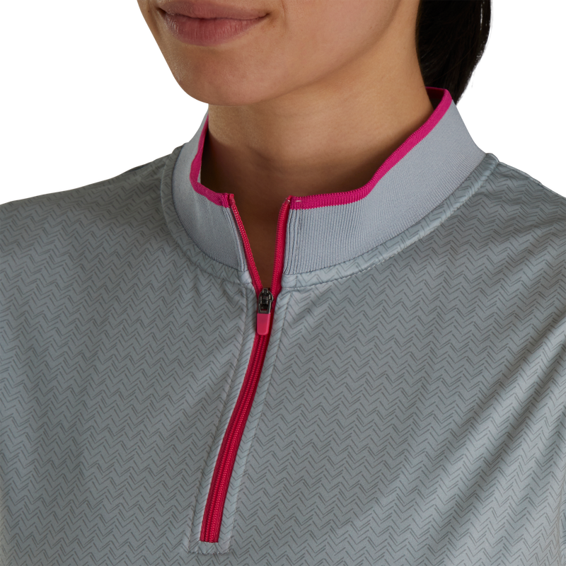Quarter-Zip Sleeveless Shirt - Grey