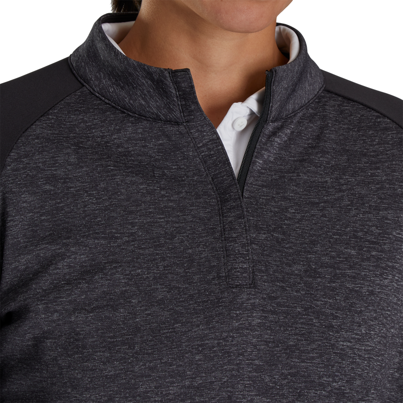 Heather Block Half-Zip Mid-Layer Women - Black
