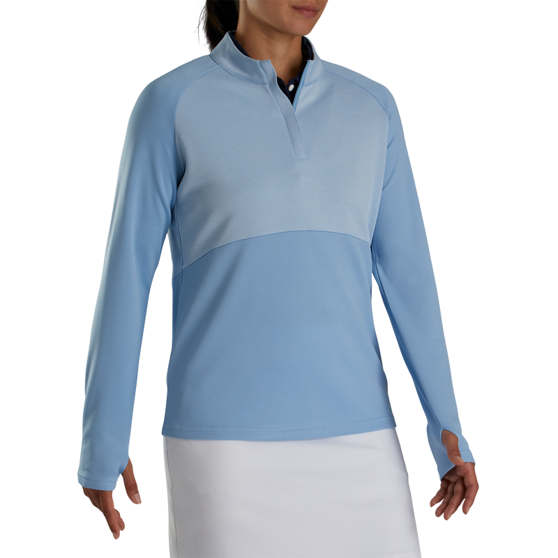 Heather Block Half-Zip Mid-Layer Women - Dusk Blue