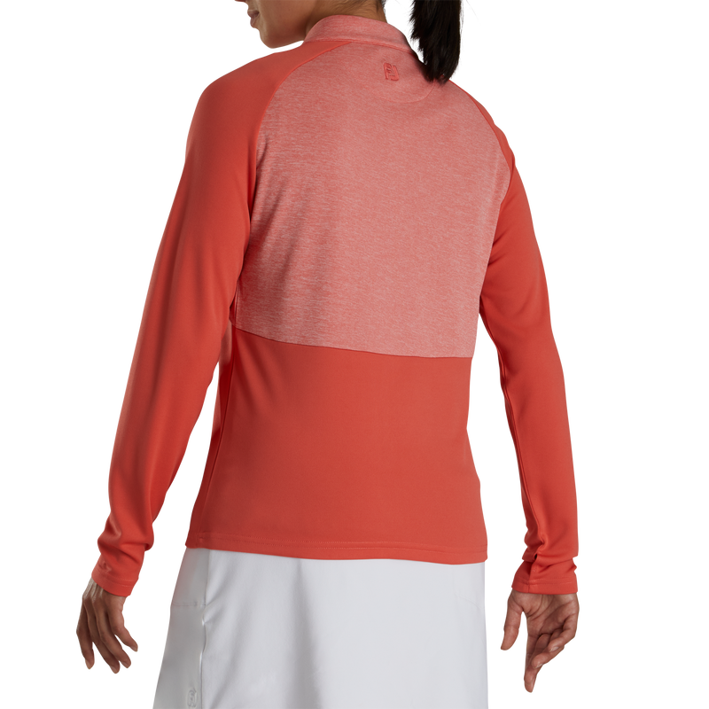 Heather Block Half-Zip Mid-Layer Women - Coral