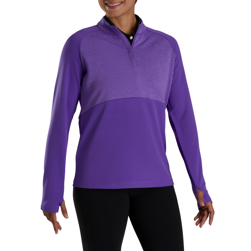 Heather Block Half-Zip Mid-Layer Women - Violet