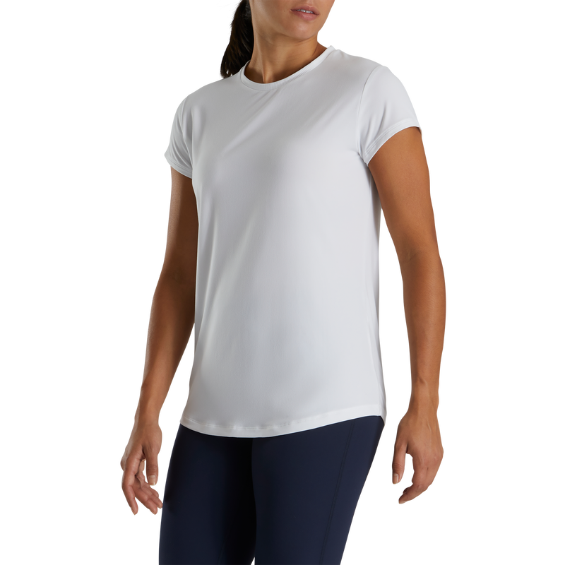 Short Sleeve Crew Neck Women (Women's) - White