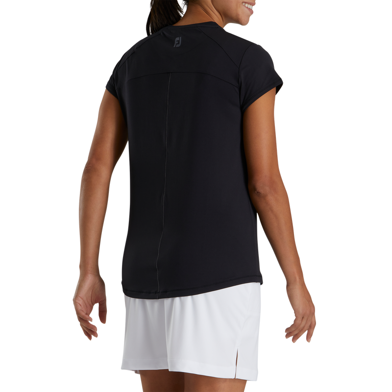 Short Sleeve Crew Neck Women (Women's) - Black