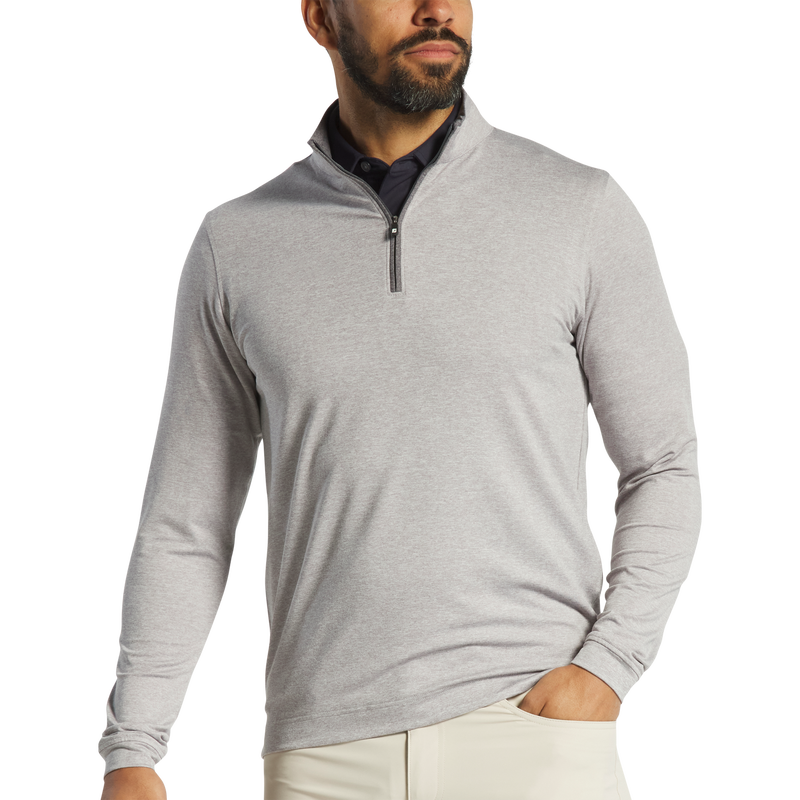 Lightweight Solid Mid-Layer - Heather Grey