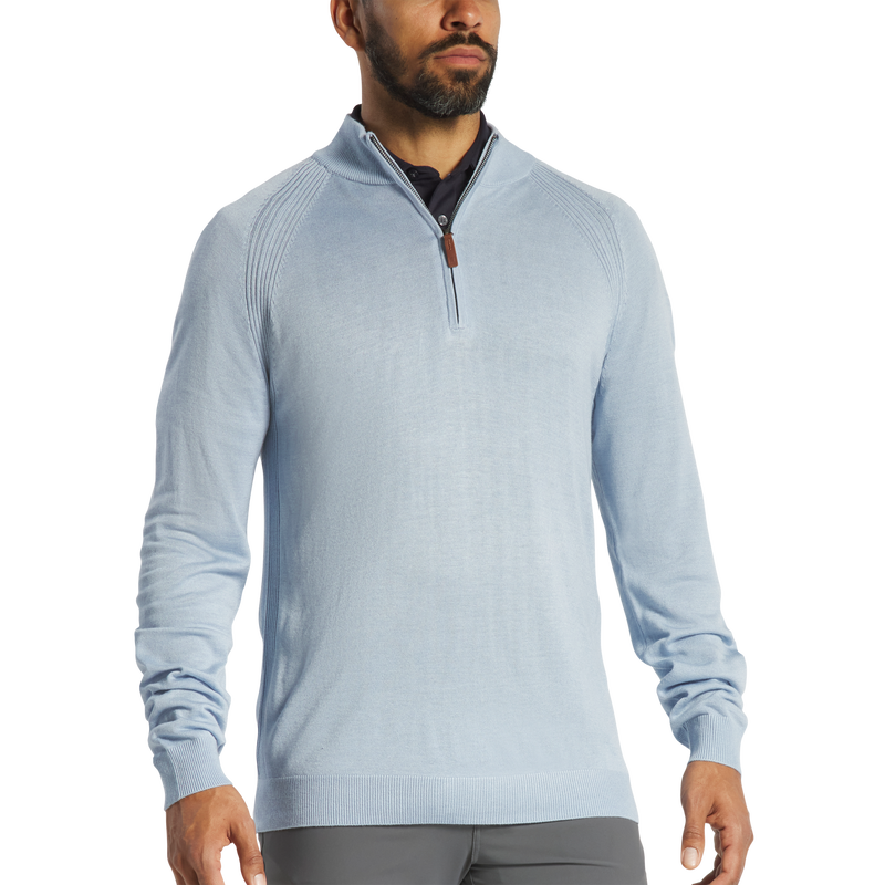 Half-Zip Sweater (Men's) - Heather Light Blue