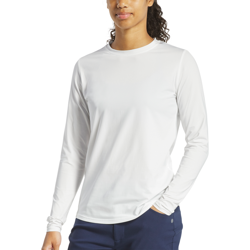 Long Sleeve Sun Protection Crew Neck Women - White