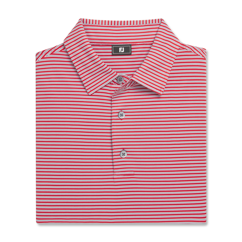 Multi-Stripe Pique - Red / White / Charcoal