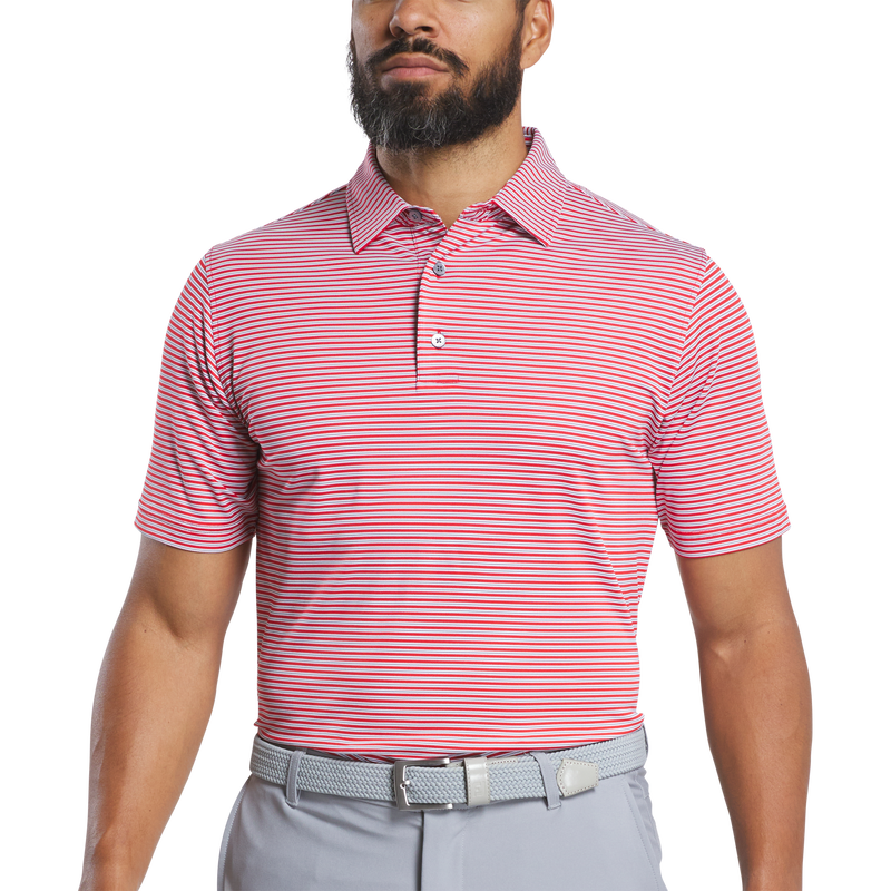 Multi-Stripe Pique - Red / White / Charcoal