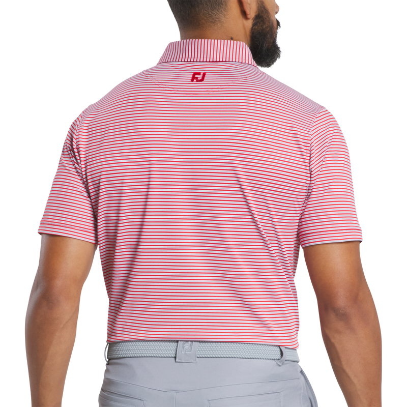Multi-Stripe Pique - Red / White / Charcoal