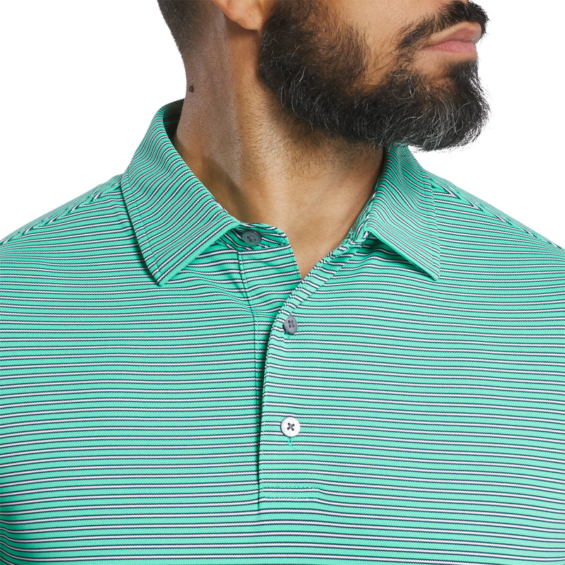 Multi-Stripe Pique - Spearmint / Navy / White