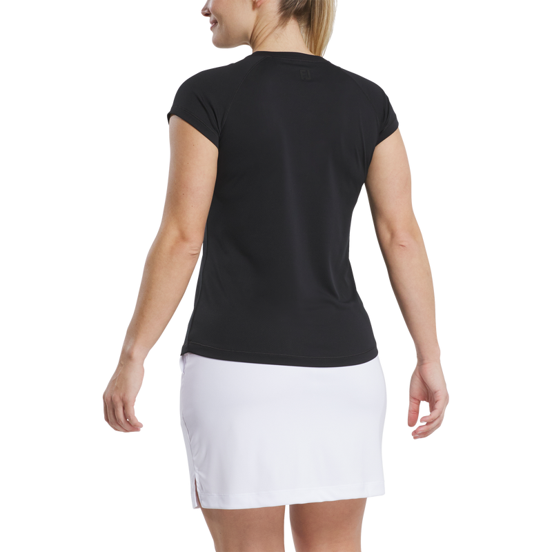 Short Sleeve Crew Neck Women (Women's) - Black