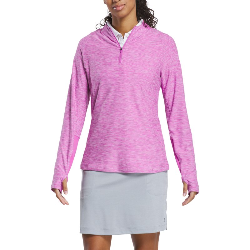 Space Dye Quarter-Zip Mid-Layer Women - Berry
