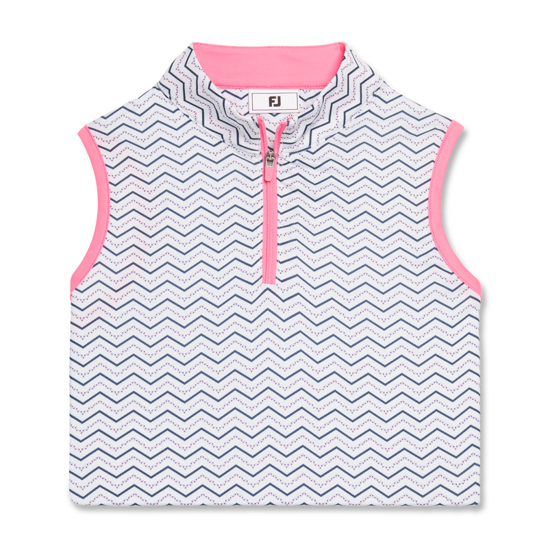 Sleeveless Quarter-Zip Junior Girl (Junior) - Chevron Dot