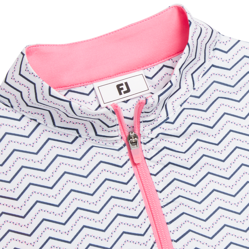 Sleeveless Quarter-Zip Junior Girl (Junior) - Chevron Dot