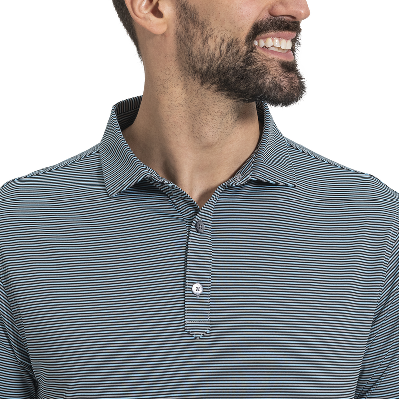 Smooth Stripe Lisle - Black / Grey / Light Blue