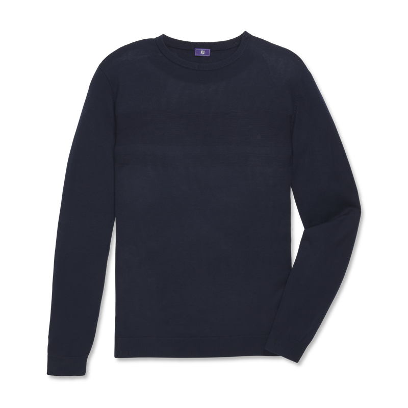 Tonal Block Crewneck Sweater - Navy