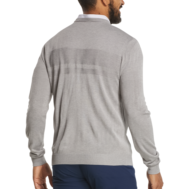 Tonal Block Crewneck Sweater - Heather Grey