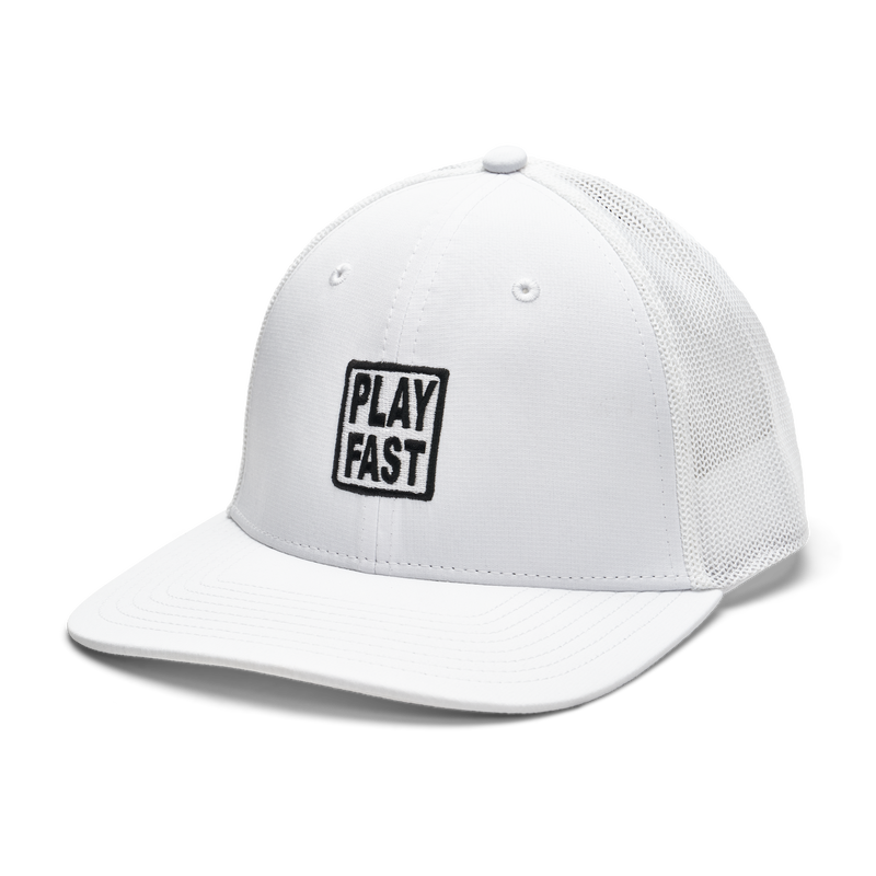 Motif Mesh Trucker Hat - White / Play Fast Logo