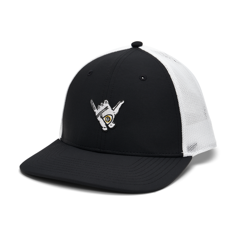 Motif Mesh Trucker Hat - Black / Shaka Logo