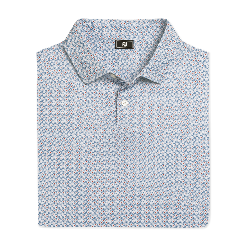 Floral Mark Lisle - Chambray / Coastal Blue / White