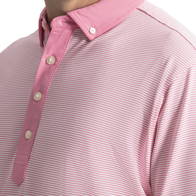 Feeder Stripe Pique - Pink Pop / White