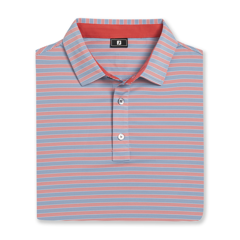 Pinstripe Cluster Stripe Lisle - Chambray / Nantucket Red / White