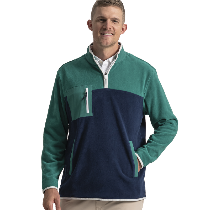 Polar Fleece - Field Green / Navy