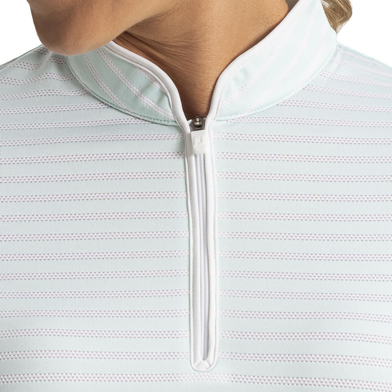 Zip Front Stripe Women - Glacial Blue / White