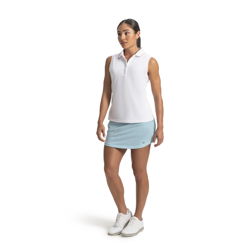 Aerial Micro Geometric Skort Women - Tile Blue