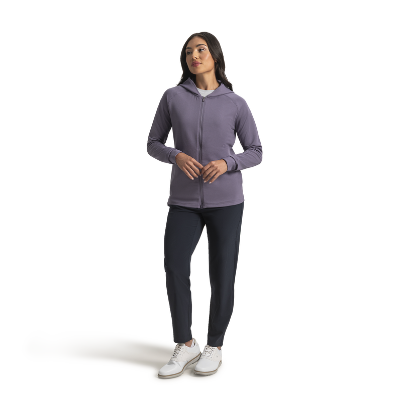 Full-Zip Ottoman Hoodie Women - Dusty Violet