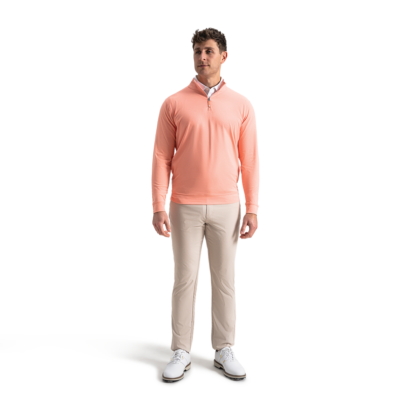 Approach Quarter-Zip - Peach / White / Riviera Blue