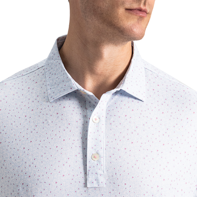 Linework Floral Lisle - White / Blue Breeze / Orchid Smoke