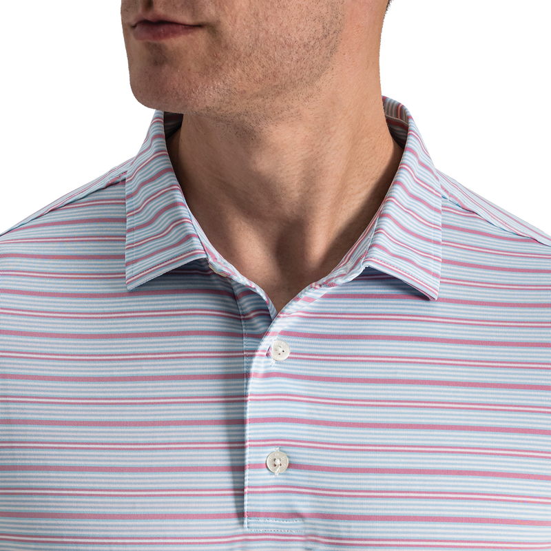 Practice Stripe Lisle - White / Blue Breeze / Orchid Smoke