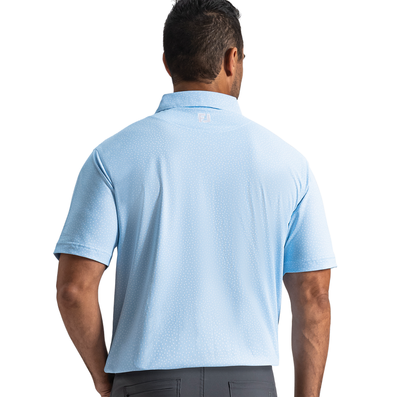 Scatter Dot Pique - Blue Breeze / White