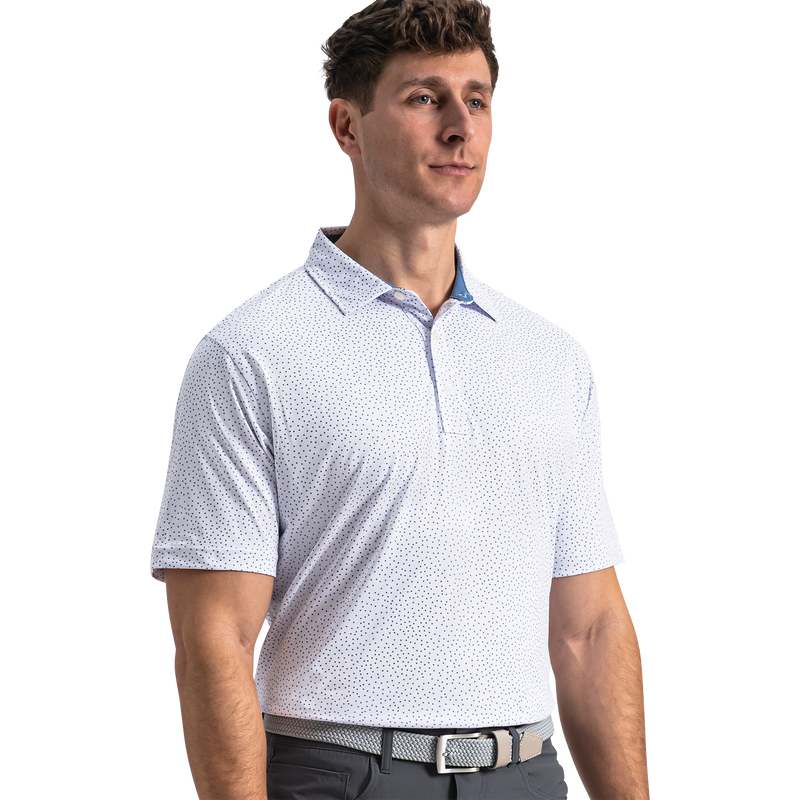 Scatter Dot Pique - White / Riviera Blue
