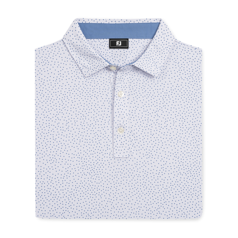 Scatter Dot Pique - White / Riviera Blue