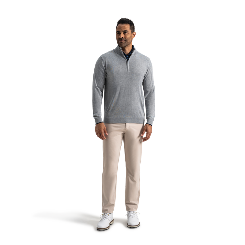 Half-Zip Sweater (Men's) - Heather Grey / Navy