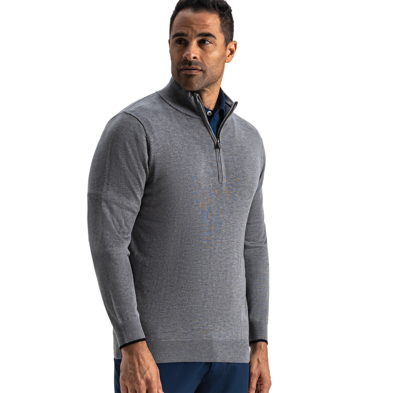Half-Zip Sweater (Men's) - Heather Charcoal / Black