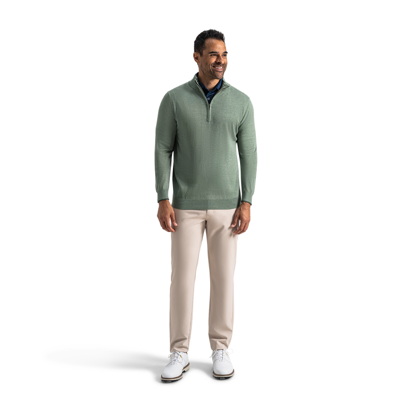 Half-Zip Sweater (Men's) - Heather Green / Tonal