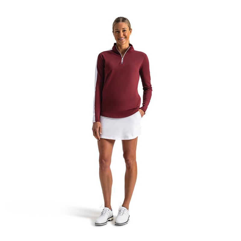 Texture Quarter-Zip Women - Cranberry