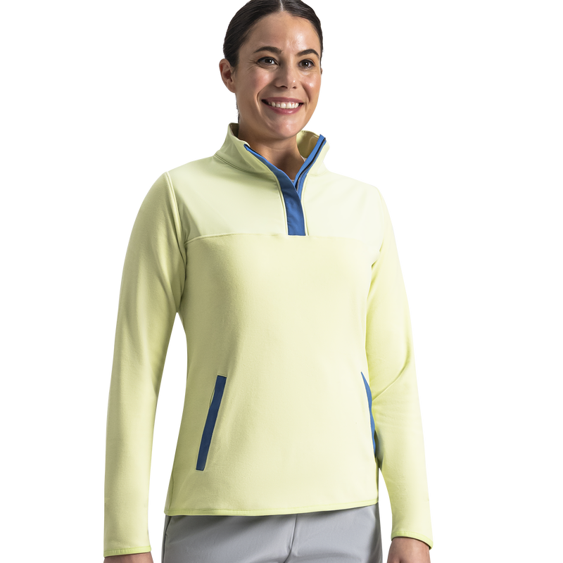 Micro Fleece Quarter-Zip Women - Soft Lime